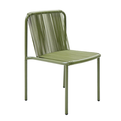 Christopher Knight Home Modern Rattan Patio Dining Chairs, Metal Frame, Green, Set of 2