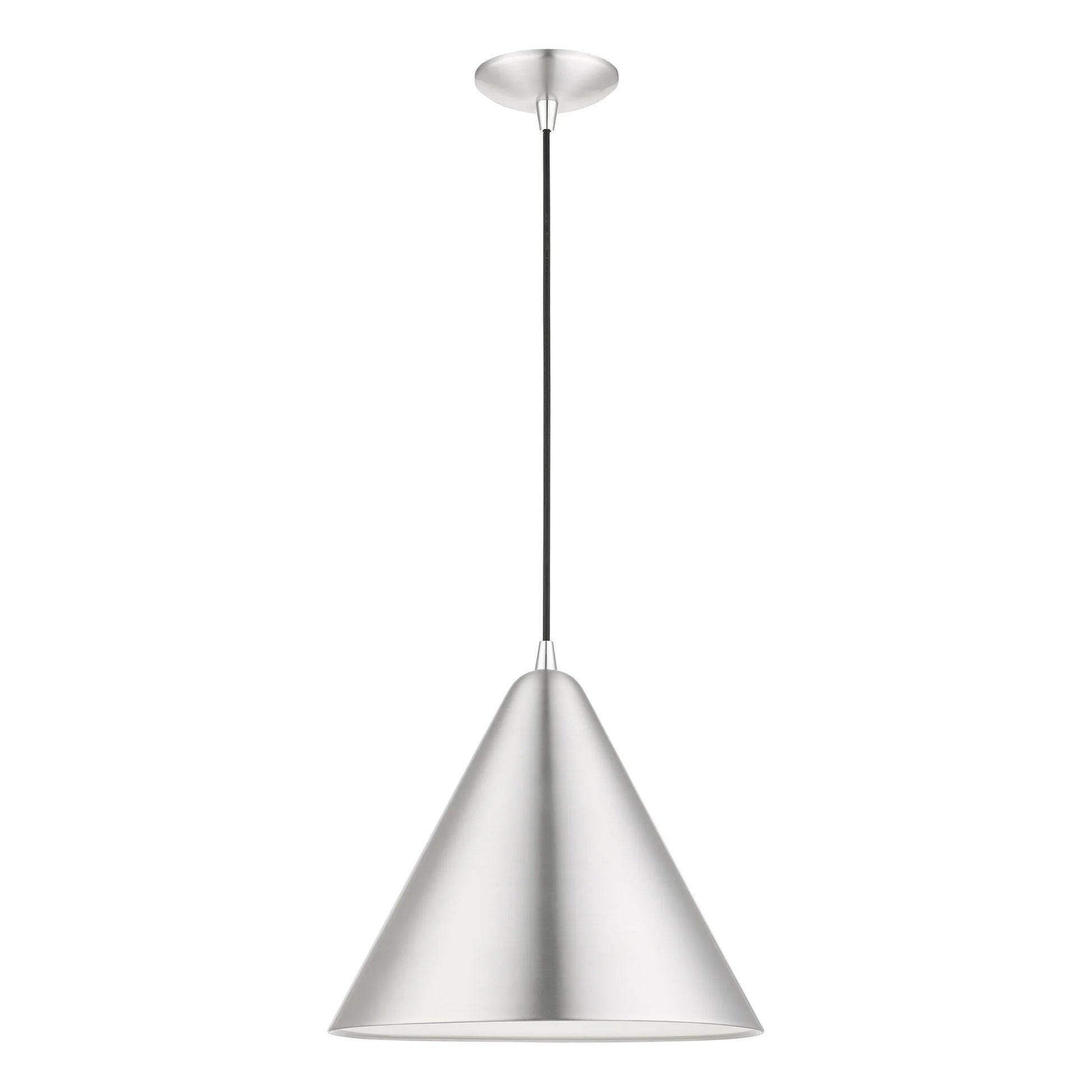 Livex Lighting Dulce 14" 1-Light Modern Metal Single Pendant in Shiny Black