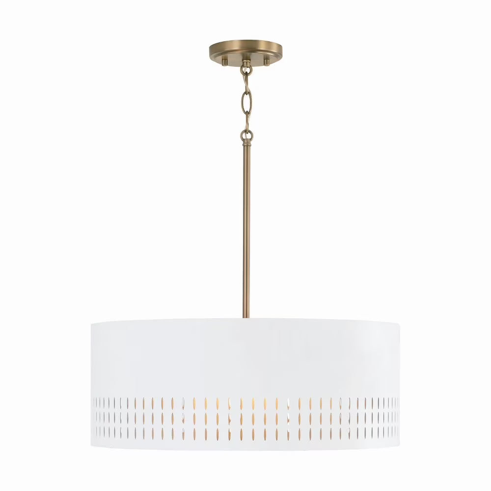 3 Light Pendant In Art Deco Style-8 Inches Tall And 20.25 Inches Wide -Traditional Installation Capital Lighting 350233Aw