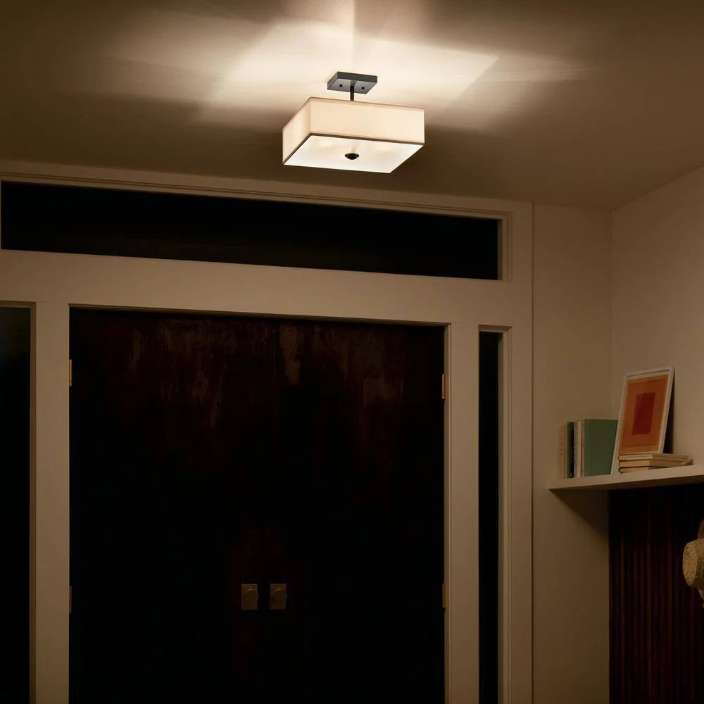 43691BK-Kichler Lighting-Shailene - 3 Light Semi-Flush Mount - 14 inches wide-Black Finish