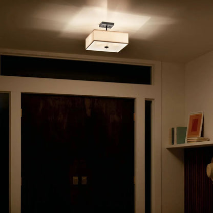 43691BK-Kichler Lighting-Shailene - 3 Light Semi-Flush Mount - 14 inches wide-Black Finish