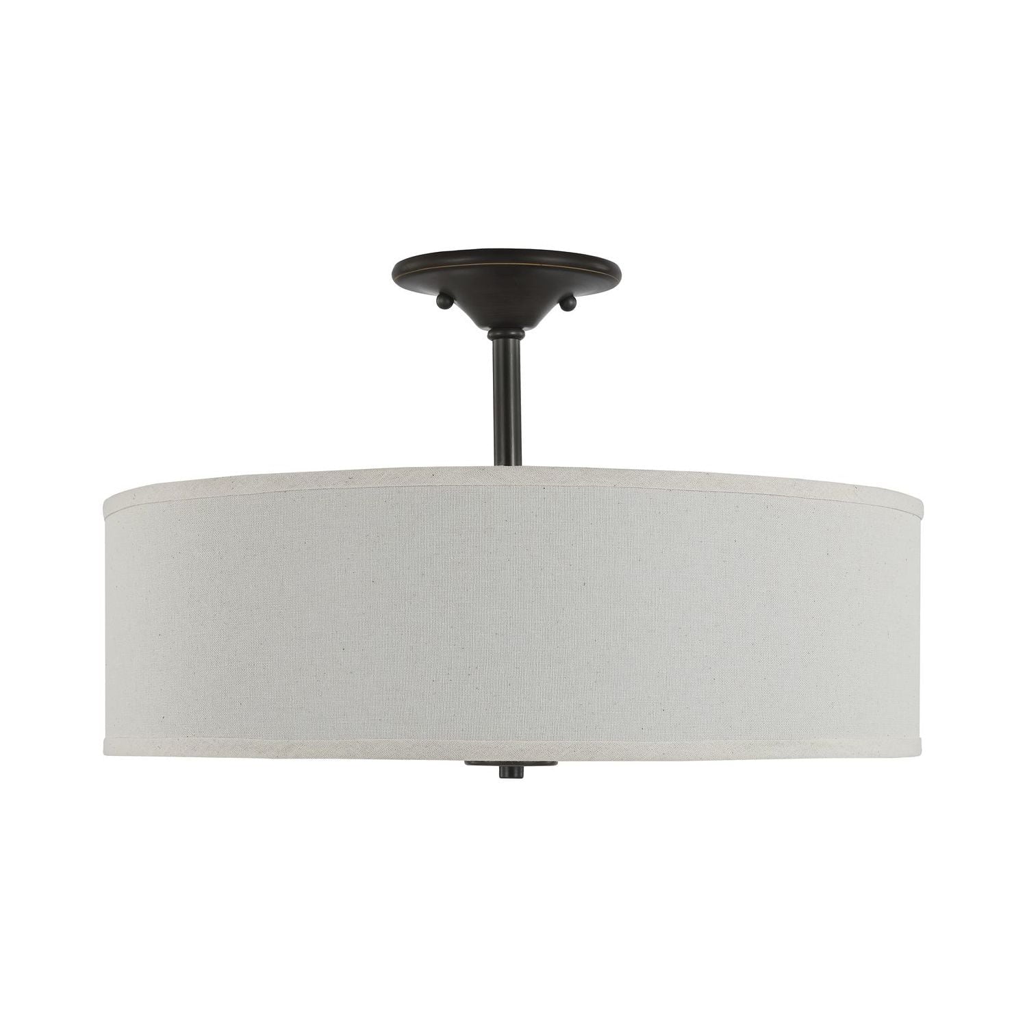 P350168-009-Progress Lighting-Inspire - Close-to-Ceiling Light - 3 Light - Drum Shade in Farmhouse style - 18 Inches wide by 11.5 Inches high-Brushed