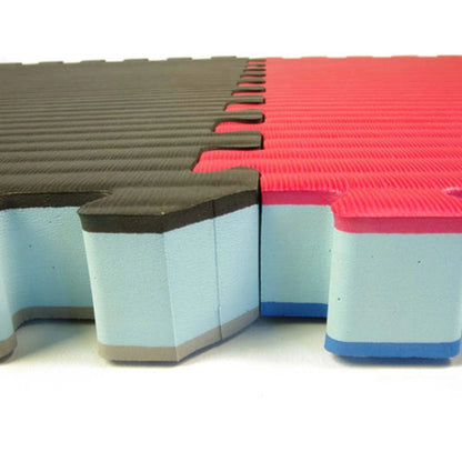 Greatmats Home BJJ MMA Puzzle Mats for Judo, Jiu Jitsu, Black/Gray Tatami finish 10 Pack, 2x2 ft x 1.5 inch