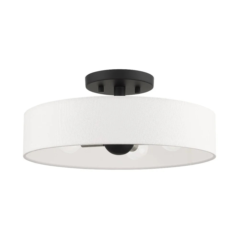46927-91-Livex Lighting-Venlo - 4 Light Semi-Flush Mount In Timeless Style-6 Inches Tall and 14 Inches Wide-Brushed Nickel Finish