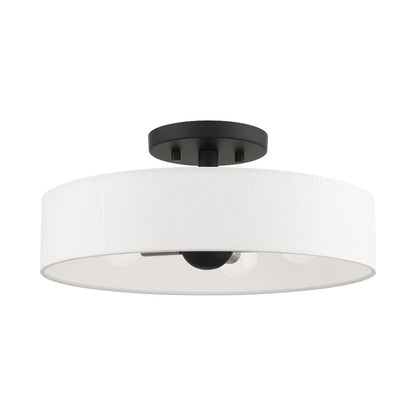 46927-91-Livex Lighting-Venlo - 4 Light Semi-Flush Mount In Timeless Style-6 Inches Tall and 14 Inches Wide-Brushed Nickel Finish