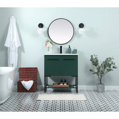 Elegant Lighting Vf42530m Sloane 30" Free Standing Single Basin Vanity Set - Green