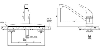 Dura Faucet Single Lever Kitchen Faucet for RV Kitchens - Chrome Polished