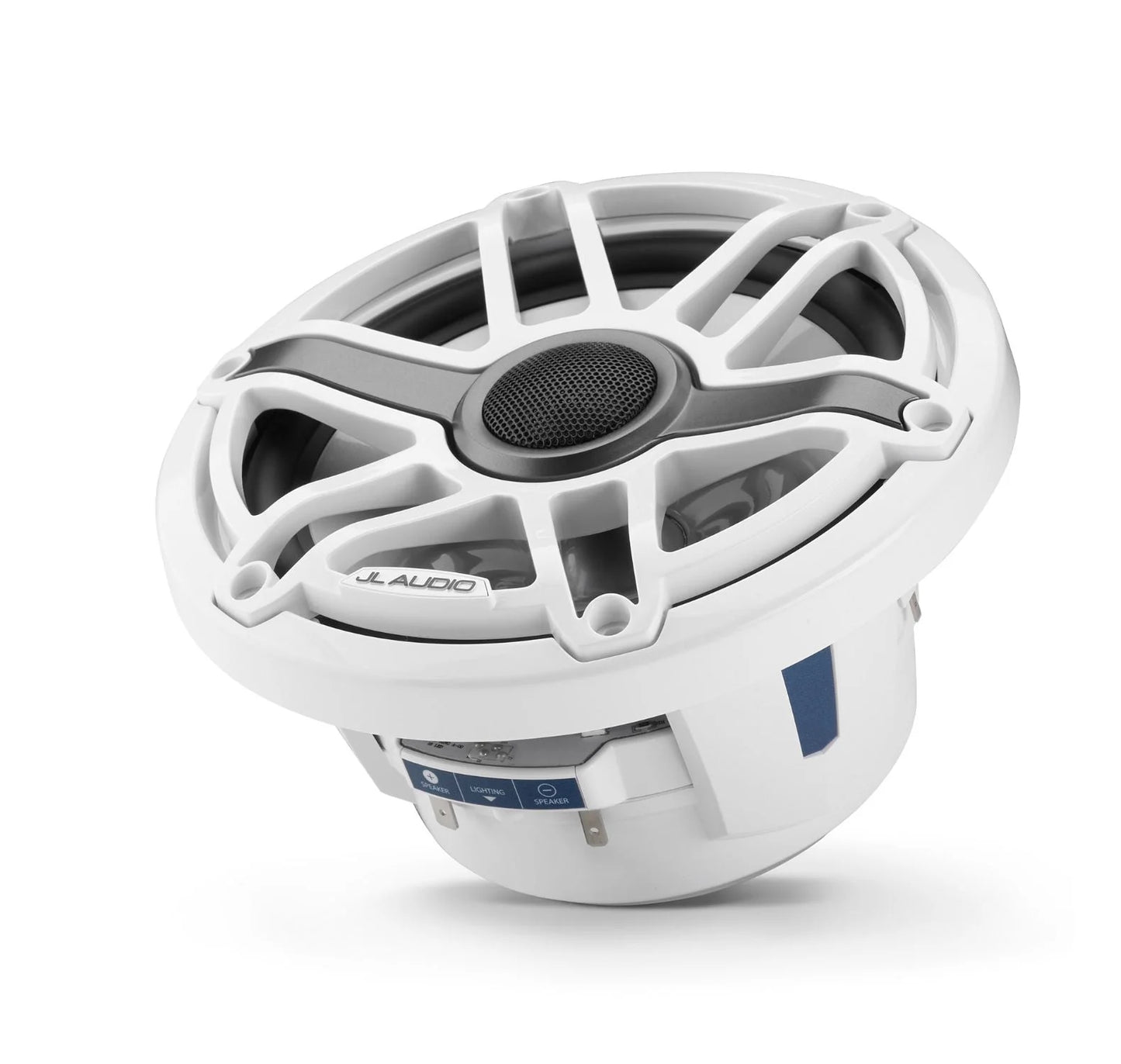 JL Audio M6-770X-S-GwGw-i 7.7-inch Marine Coaxial Speakers with Transflective LED Lighting, Gloss White