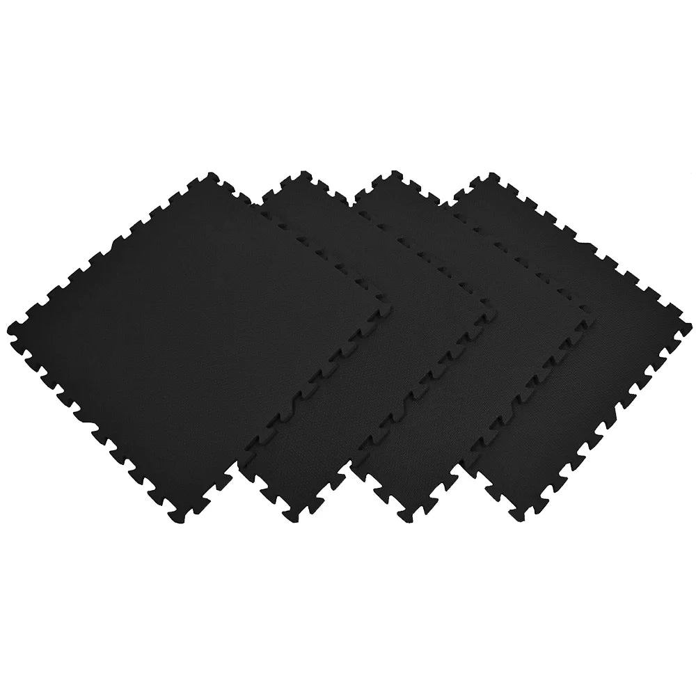 Xspec 3/8" Thick 100 Sq Ft EVA Foam Floor Exercise Gym Mats 25 pcs, Black | 1
