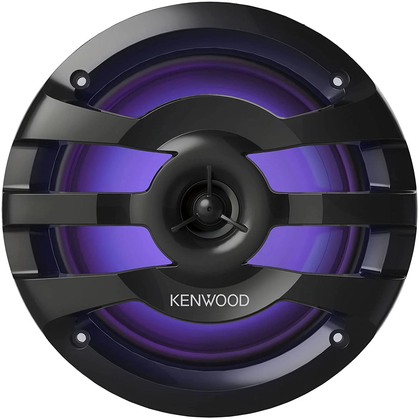 KENWOOD KFC-1673MRBL 6.75 2-Way Marine Speaker(Black) with RGB Lighting, Remote Control Included, 260 Max Power