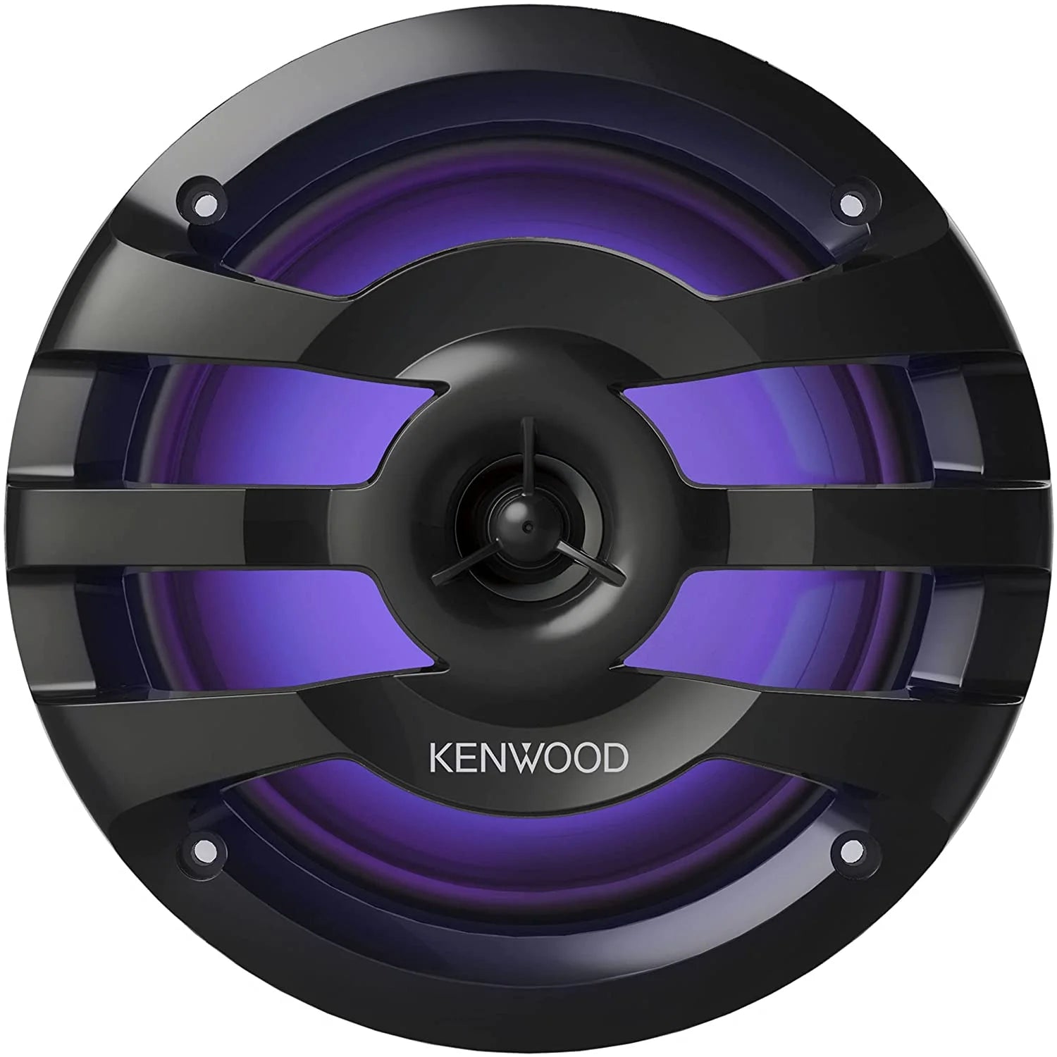 KENWOOD KFC-1673MRBL 6.75 2-Way Marine Speaker(Black) with RGB Lighting, Remote Control Included, 260 Max Power
