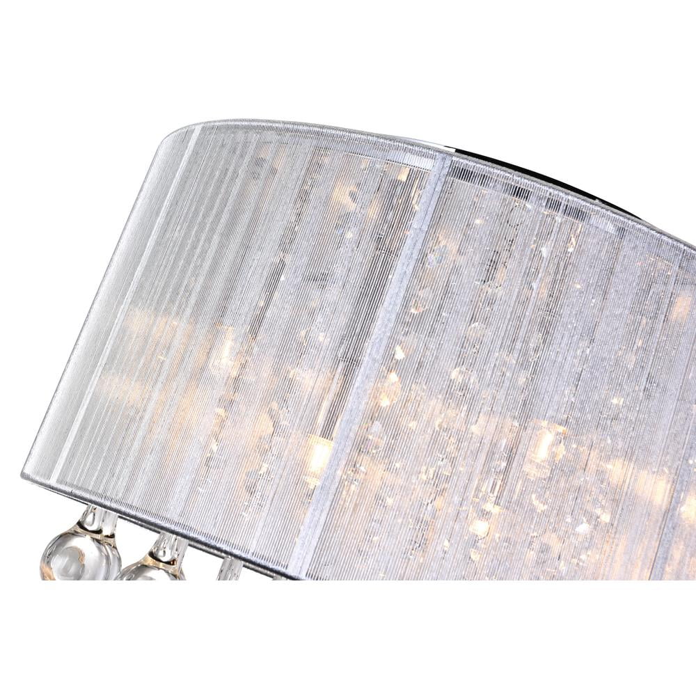 CWI Lighting Water Drop 4 Light Drum Shade Metal Flush Mount in Chrome