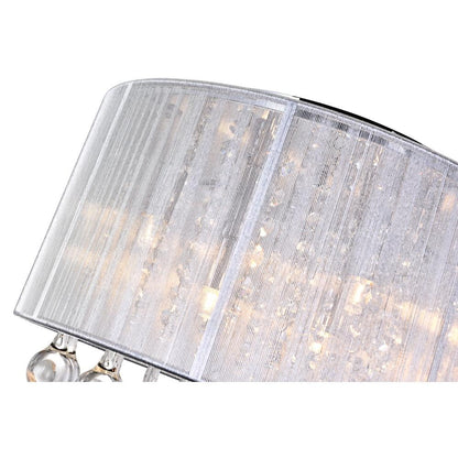 CWI Lighting Water Drop 4 Light Drum Shade Metal Flush Mount in Chrome