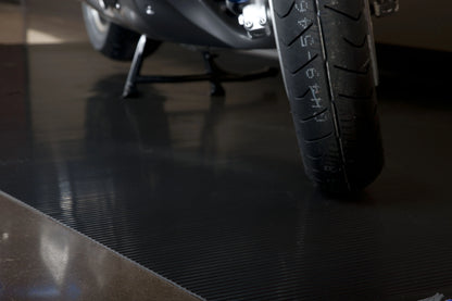 G-Floor 5' x 10' Ribbed Motorcycle Mat - Midnight Black