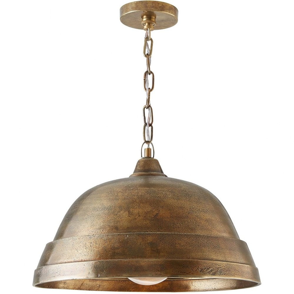 18 Inch 1 Light Pendant In Urban/Industrial Style 11.5 High By 18 Wide-Oxidized Brass Finish -Traditional Installation Capital Lighting 330311Xb