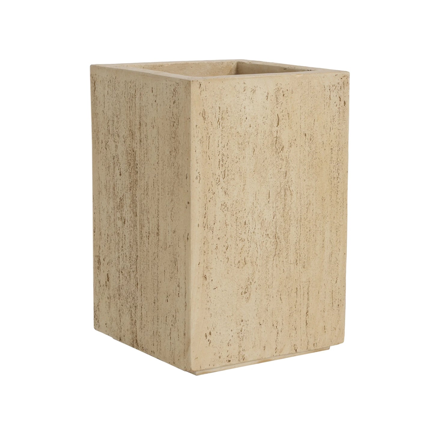 Christopher Knight Home Minimalist 27" H MGO Plant Box, Square Design, Indoor/Outdoor, Travertine Beige