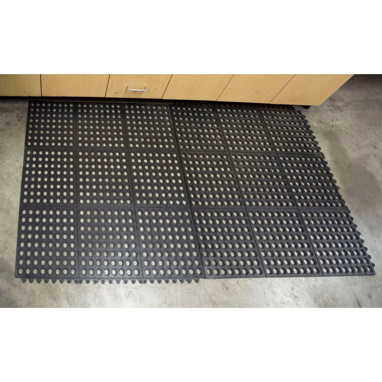 Black 3 x 3 ft Interlocking Rubber Mats - 4 Pack