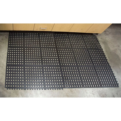 Black 3 x 3 ft Interlocking Rubber Mats - 4 Pack
