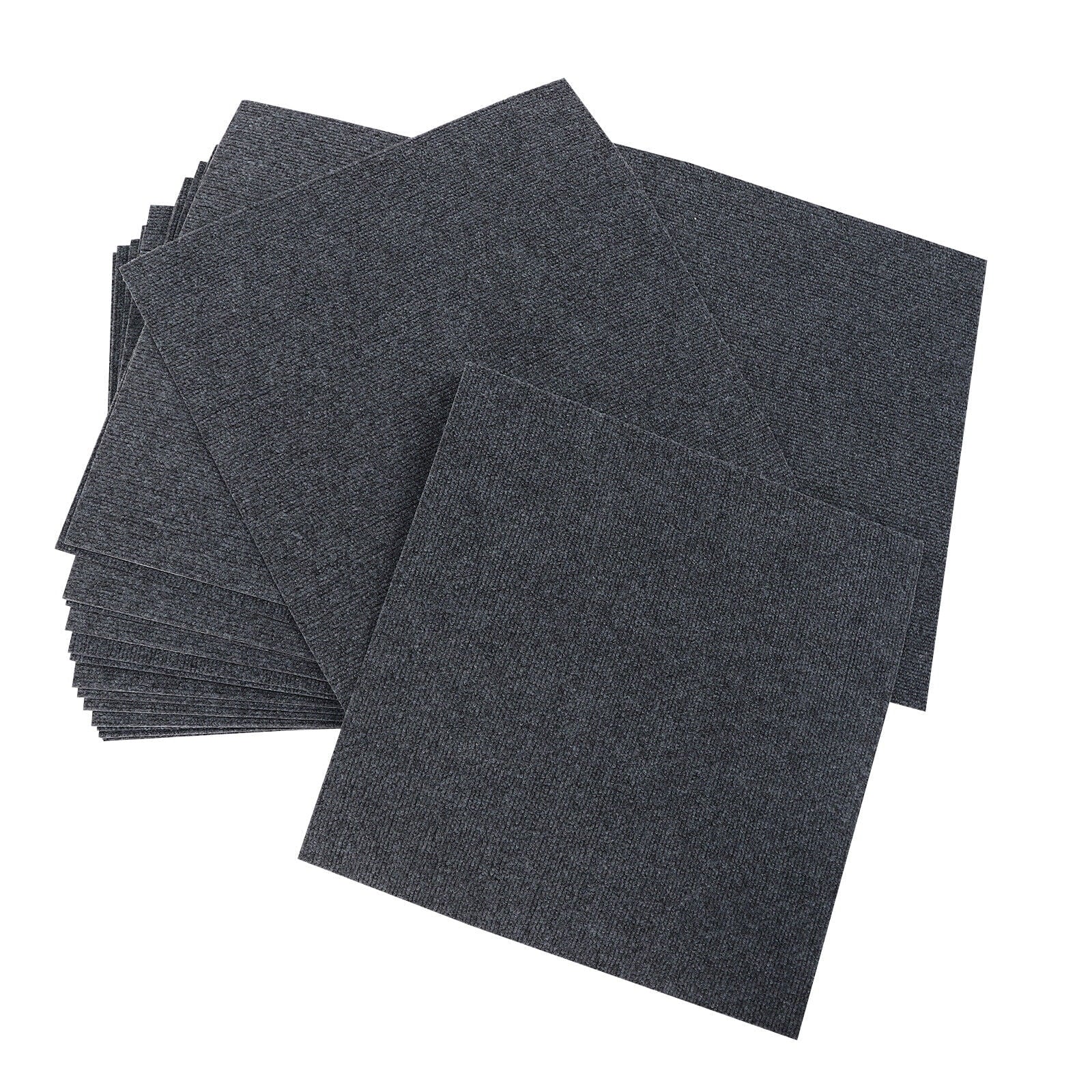 Miumaeov 50*50cm Modern Square Carpet Rug Floor Carpet Adsorption Type Self-adhesive Carpet 20 Pcs Grey