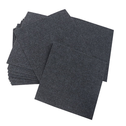 Miumaeov 50*50cm Modern Square Carpet Rug Floor Carpet Adsorption Type Self-adhesive Carpet 20 Pcs Grey