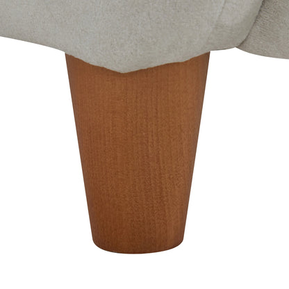 Christopher Knight Home Mid-Century Modern Velvet Wingback Accent Chair with Birch Legs, White