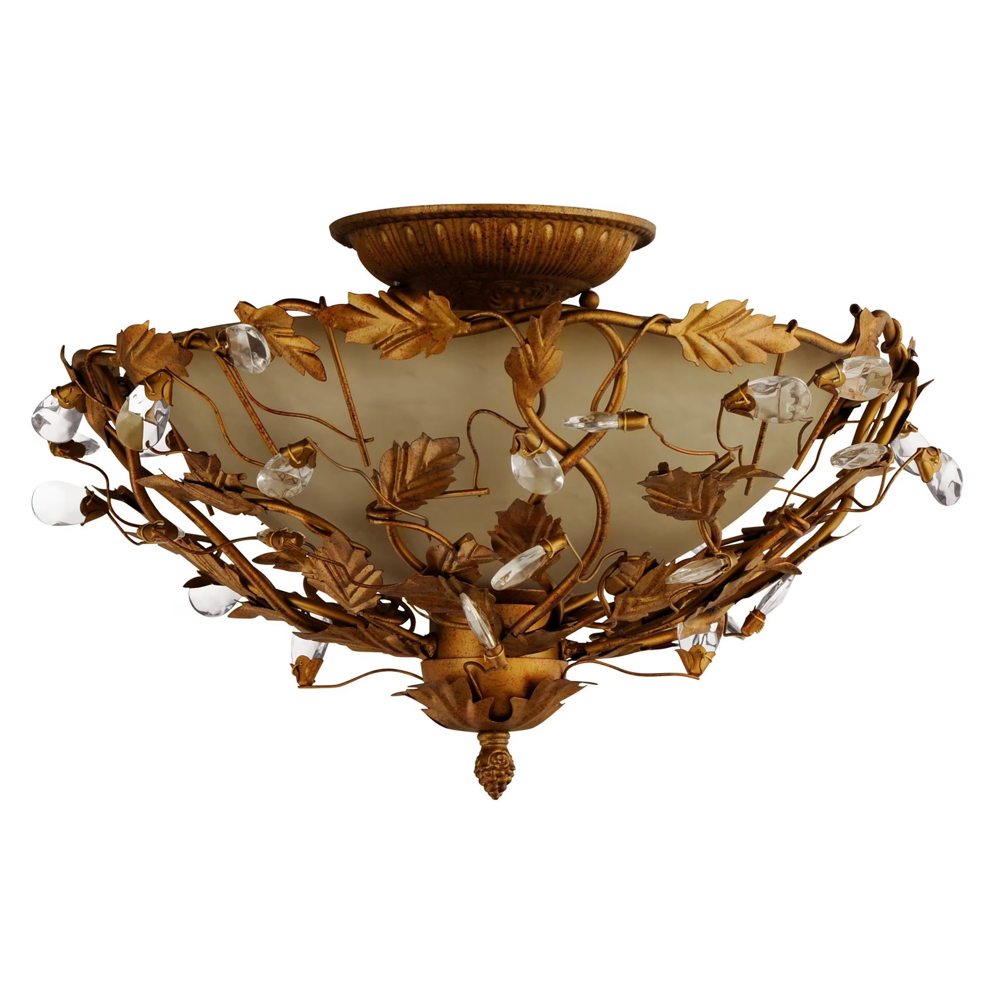 2859EG-Maxim Lighting-Elegante - 3 Light Semi-Flush Mount-Etruscan Gold Finish
