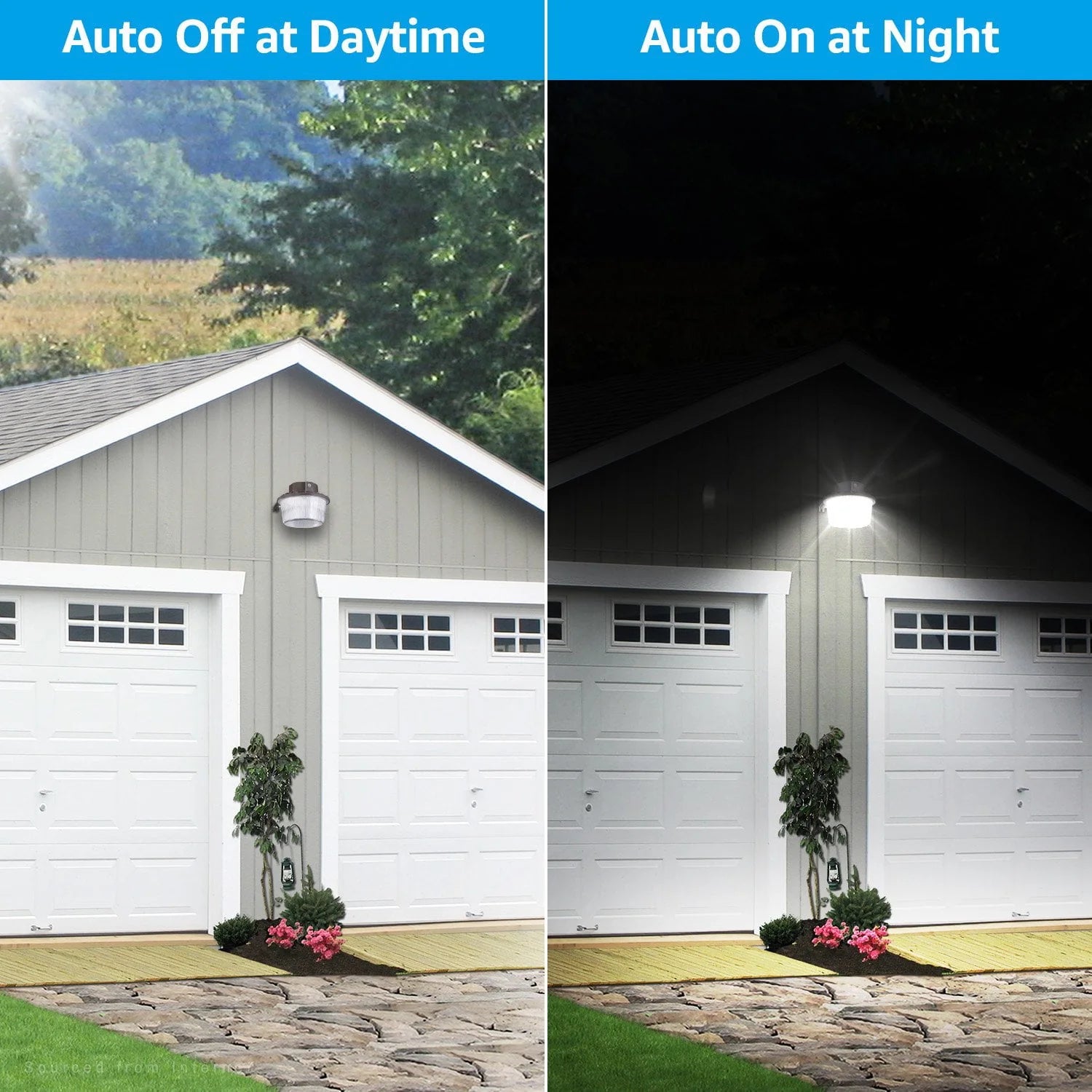 TORCHSTAR 3CCT LED Barn Light, 50W Dusk to Dawn Area Lights 3K/4K/5K Selectable, 100-277V Outdoor Security Flood Lighting for Garage, Street, IP65 Waterproof, Bronze