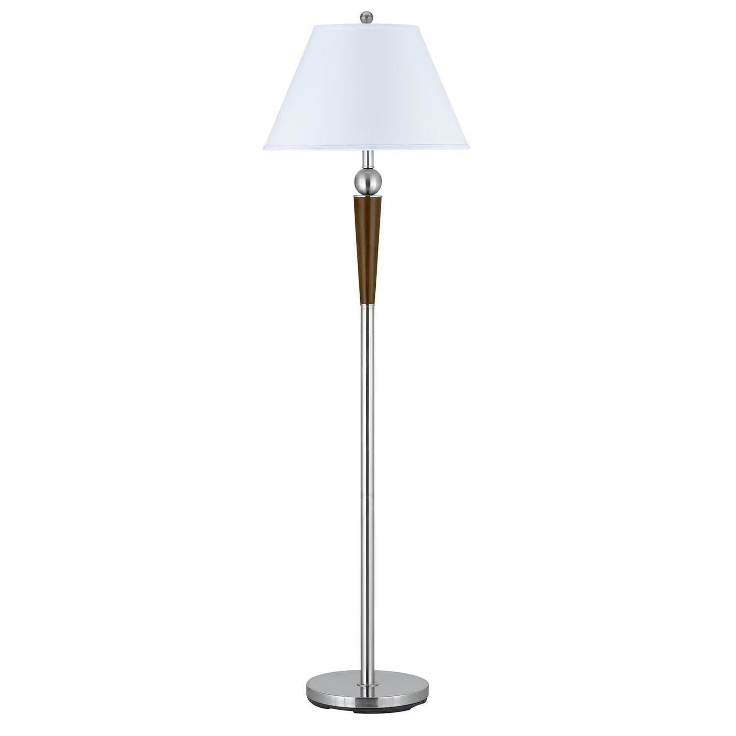 Cal Lighting Metal Floor Lamp in Brushed Steel and Espresso