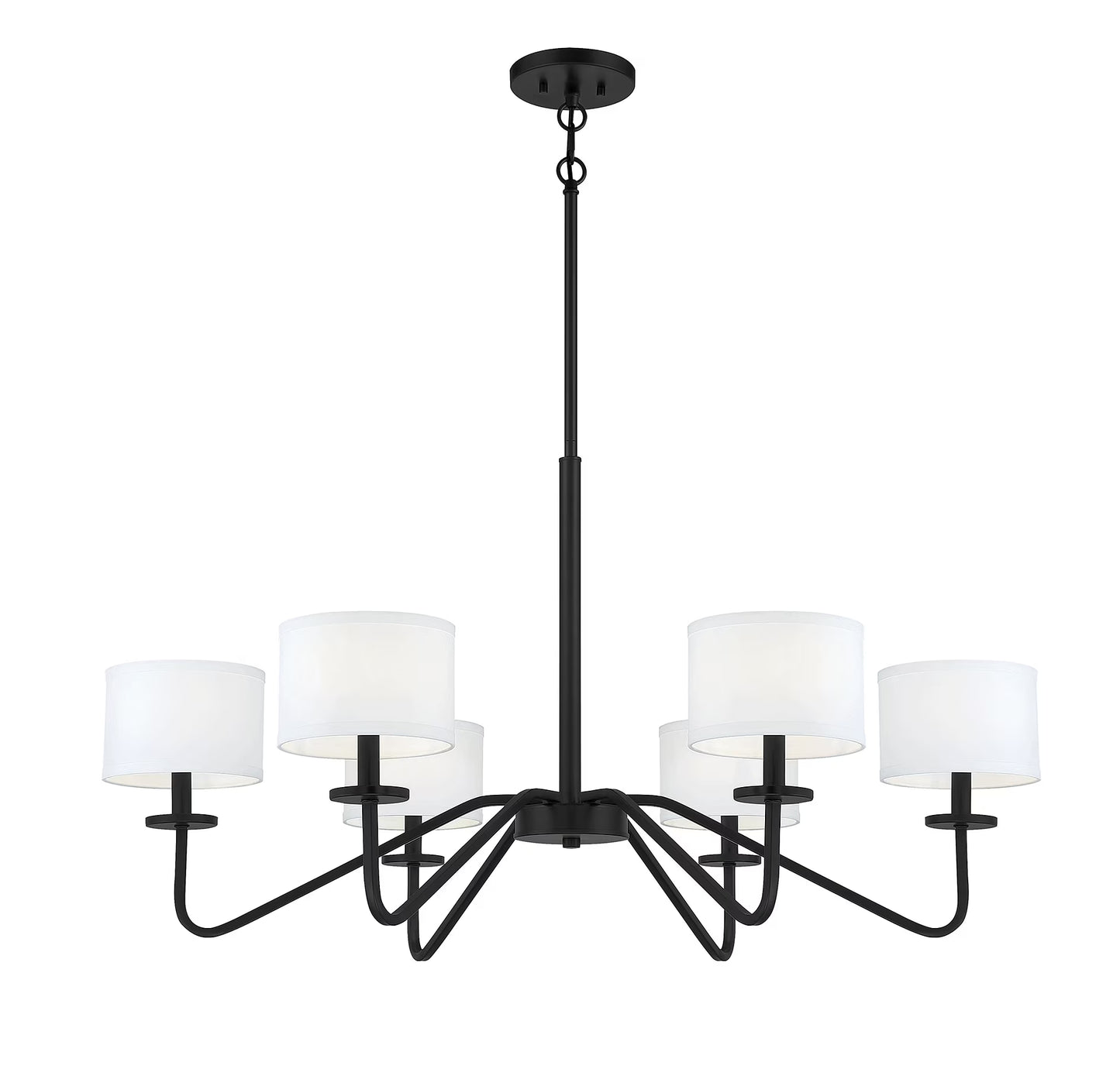 Trade Winds Lighting 6-Light Chandelier In Matte Black