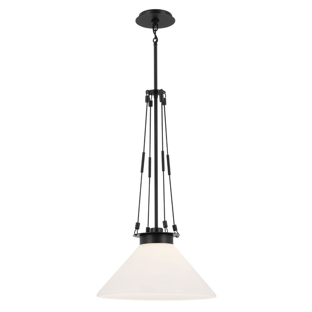 52581BK-Kichler Lighting-Albers - 1 Light Pendant-31.25 Inches Tall and 18.25 Inches Wide-Black Finish -Traditional Installation