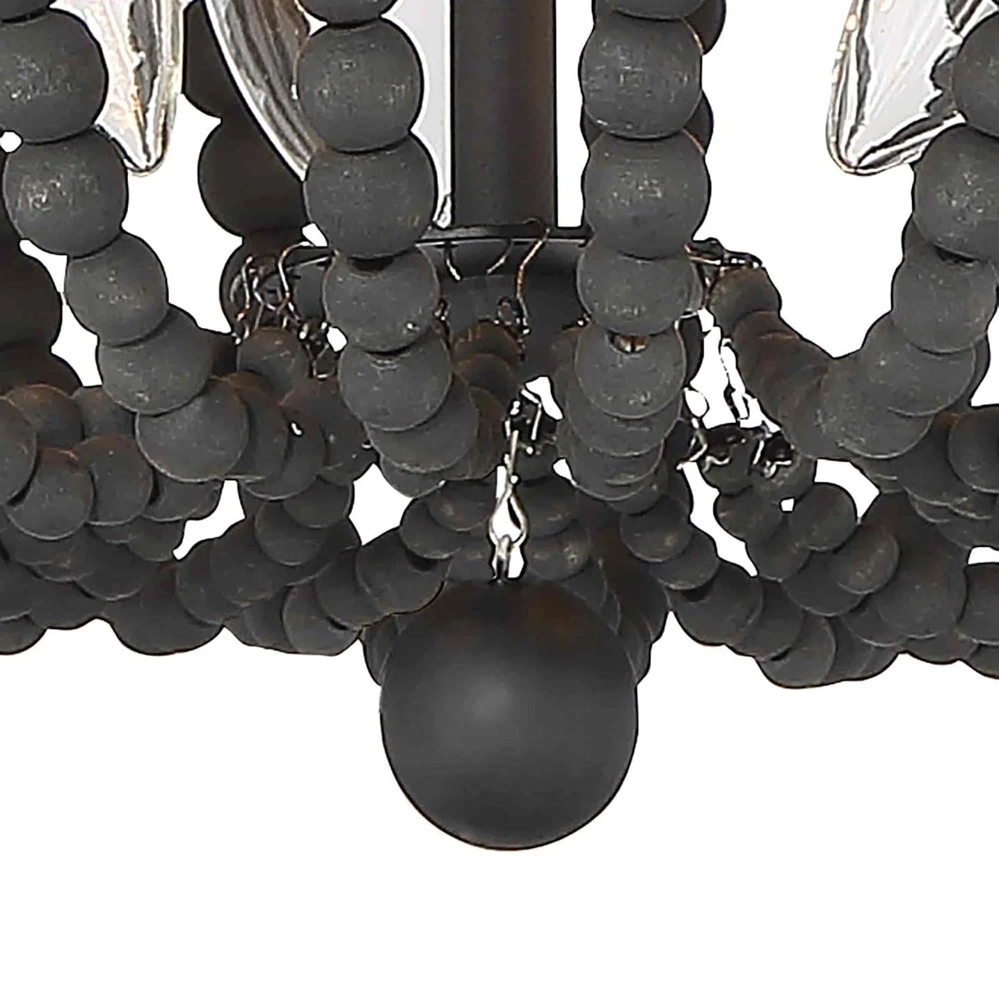 ACROMA Fidenza 3-light Boho Beaded Flush Mount Ceiling Light Farmhouse Coastal Dome Lighting Aged Zinc