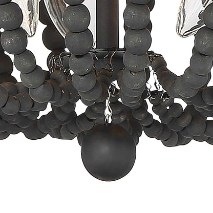 ACROMA Fidenza 3-light Boho Beaded Flush Mount Ceiling Light Farmhouse Coastal Dome Lighting Aged Zinc