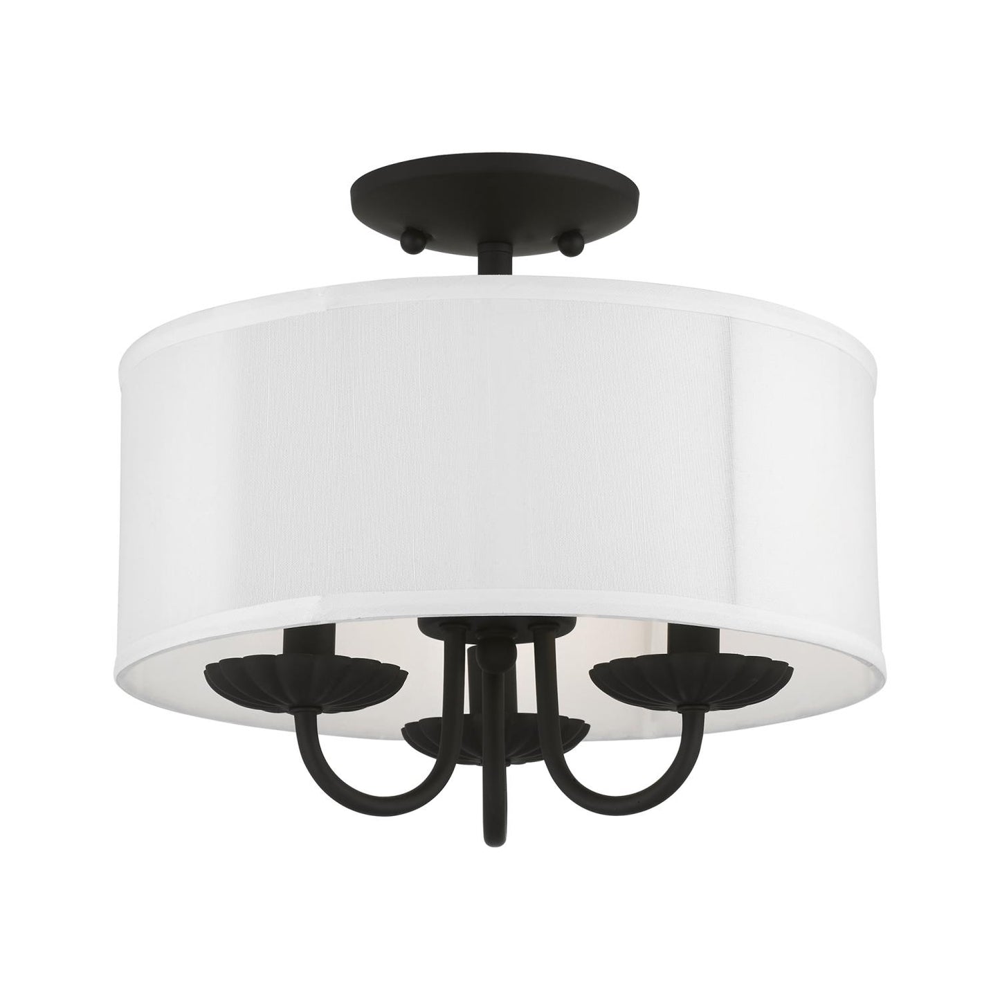 42987-33-Livex Lighting-Brookdale - 3 Light Semi-Flush Mount In Transitional Style-11 Inches Tall and 13 Inches Wide-Soft Gold Finish