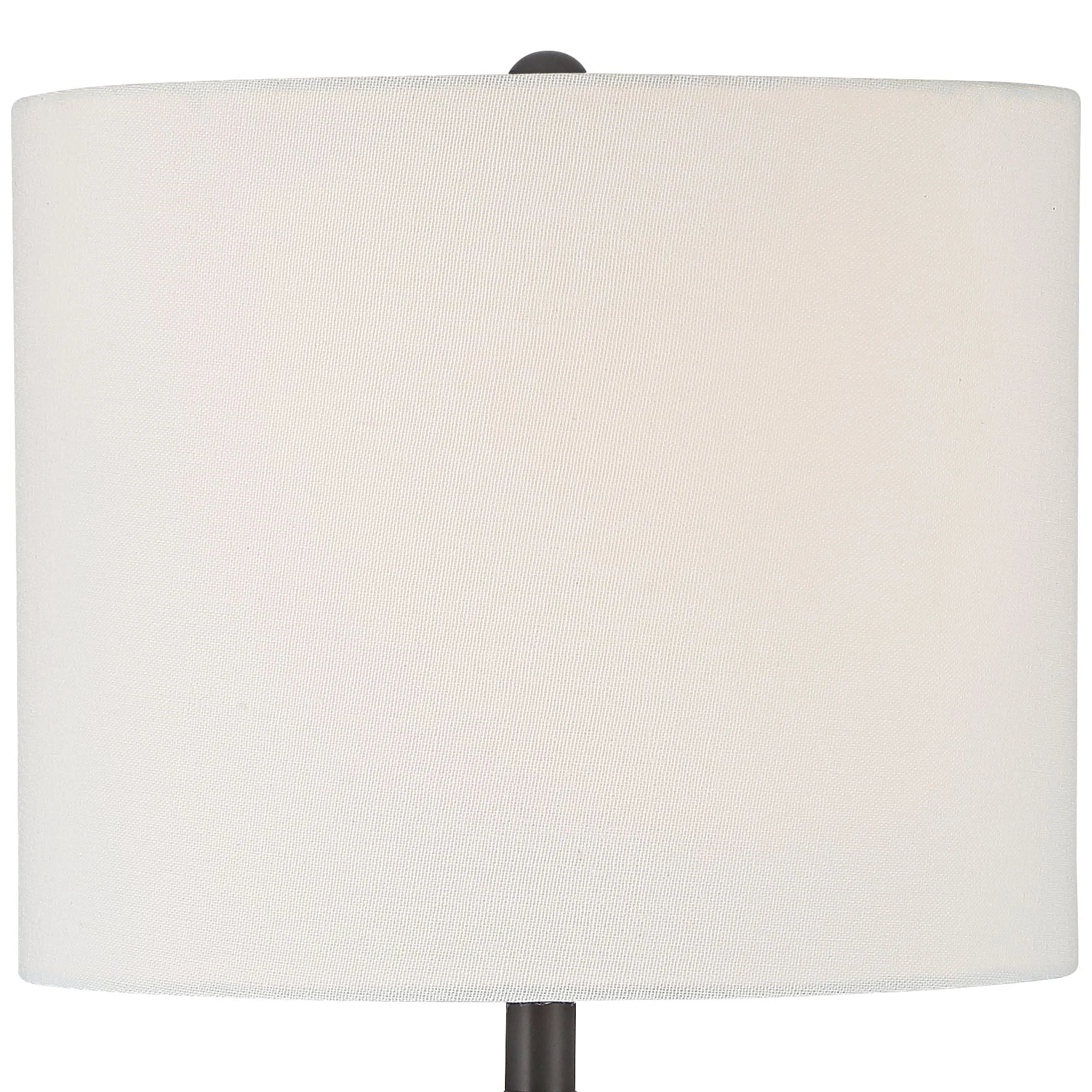 360 Lighting Lynn Modern Buffet Table Lamps 26" Tall Set of 2 Black Metal White Fabric Drum Shade for Bedroom Living Room Bedside Nightstand Office