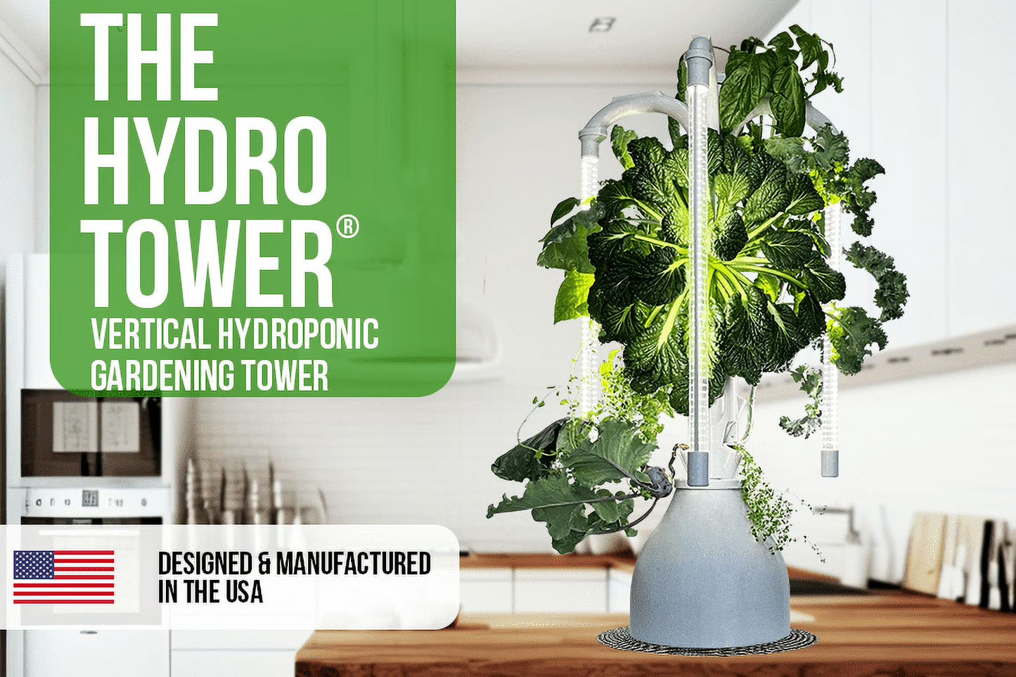 The Hydro Tower Hydroponic Tower with Integrated Lighting and Watering Systems | Simple Setup | Easy Upkeep | Fast Growth | (CT2 Model)
