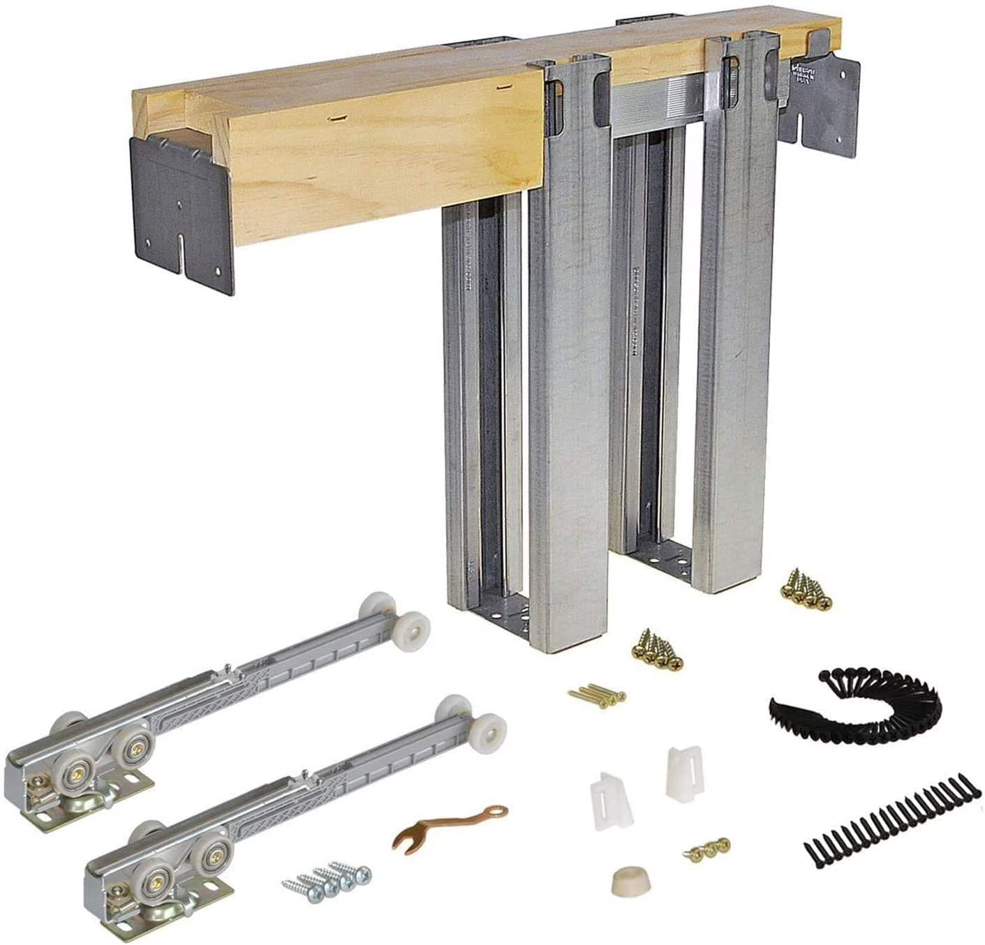 Johnson Hardware 1500 Soft Close Series Commercial Grade Pocket Door Frame for 2x4 Stud Wall 32 inch x 84 inch
