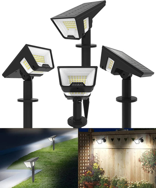 SZRSTH Solar Lights Outdoor - 4Pack 58LED Solar Spot Lights 4 Sided Lighting Wall Lights for Yard Porch Garden Decor