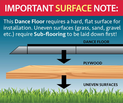 TentandTable Black Sparkle Portable Commercial Dance Floor - Indoor & Outdoor, 9 ft x 9 ft