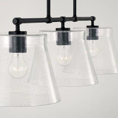 Capital Lighting 846931 Baker 3 Light 45" Wide Linear Chandelier - Black