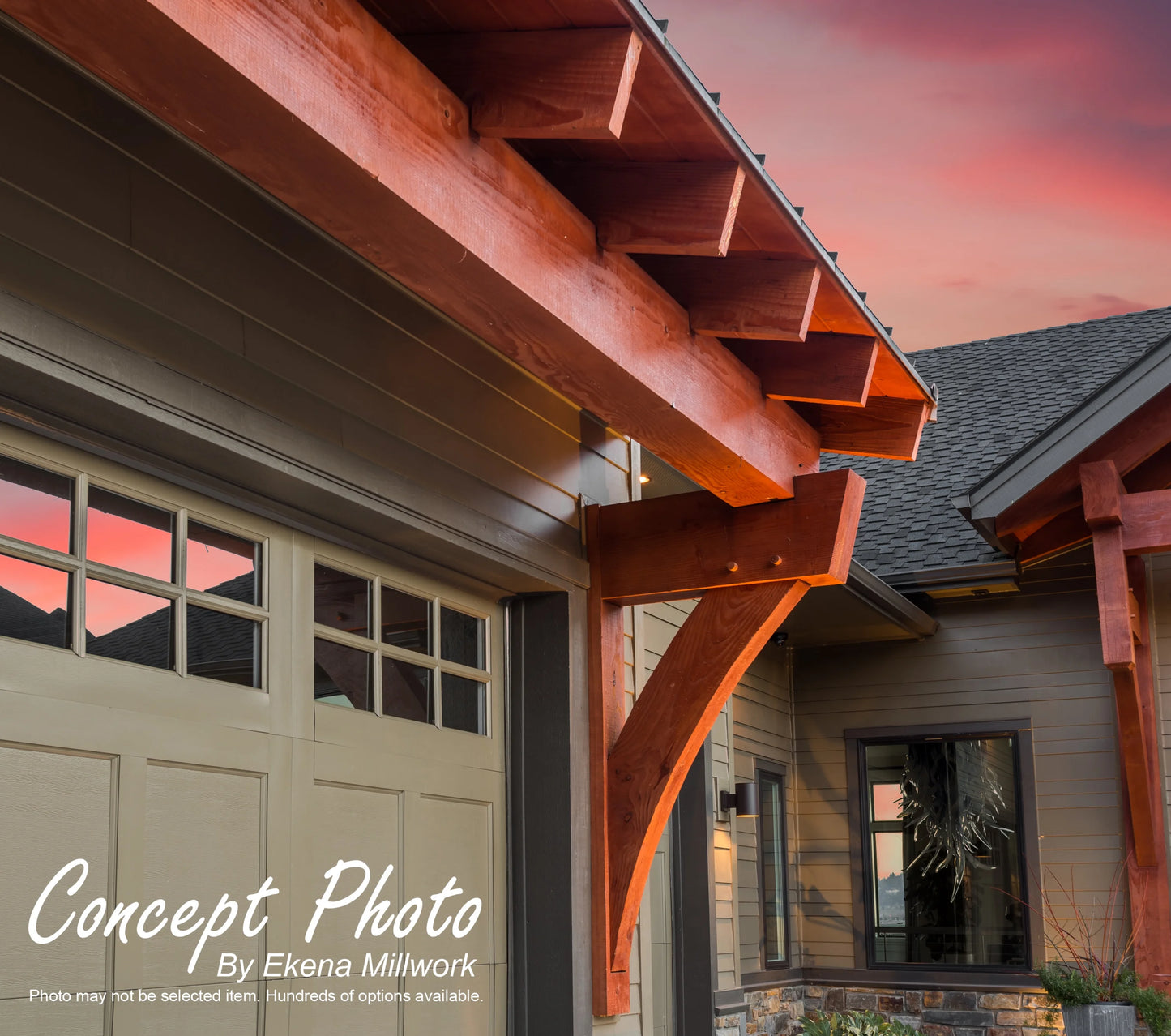 Ekena Millwork 4"W x 18"D x 18"H Thorton Traditional Rough Sawn Bracket, Western Red Cedar