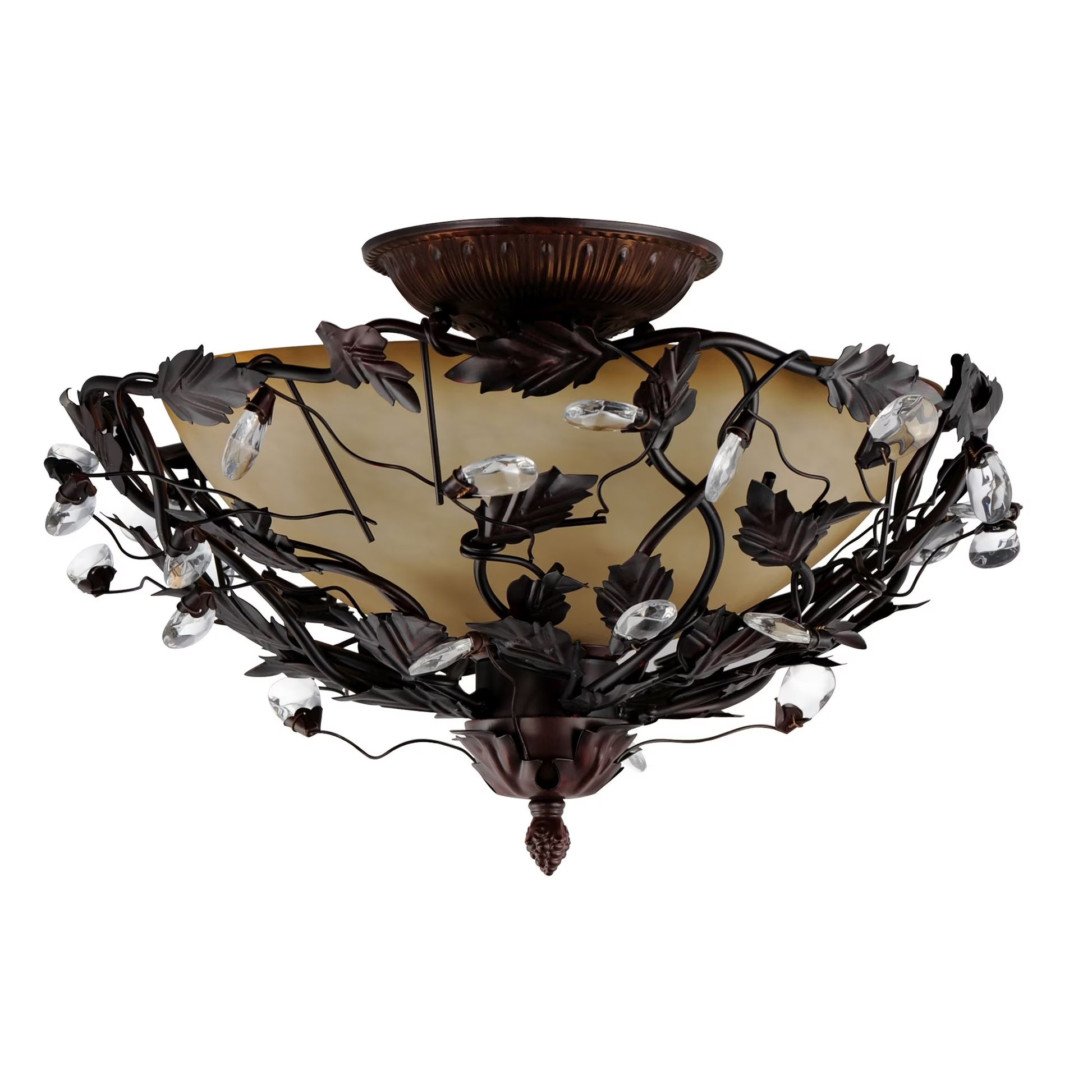 2859EG-Maxim Lighting-Elegante - 3 Light Semi-Flush Mount-Etruscan Gold Finish