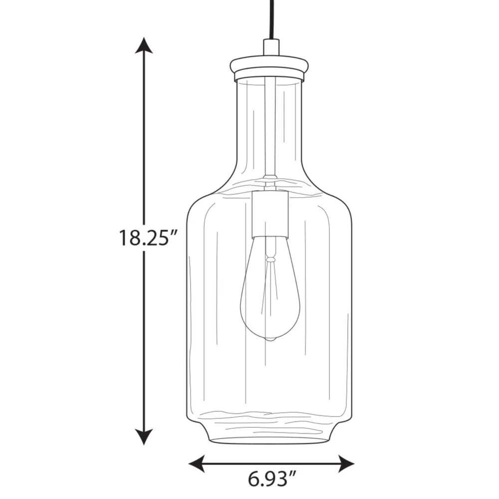 P500229-009-Progress Lighting-Latrobe - Pendants Light - 1 Light - Cylinder Shade in Coastal style - 7 Inches wide by 17 Inches high-Brushed Nickel