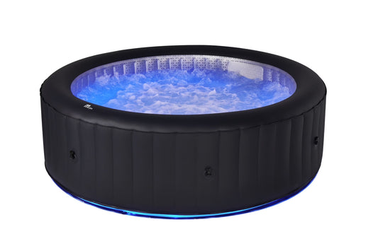 M SPA Urban Series Aurora Round Inflatable Hot Tub Spa with Bubble Massaging and Sanitizer Lighting for 4+2 Person