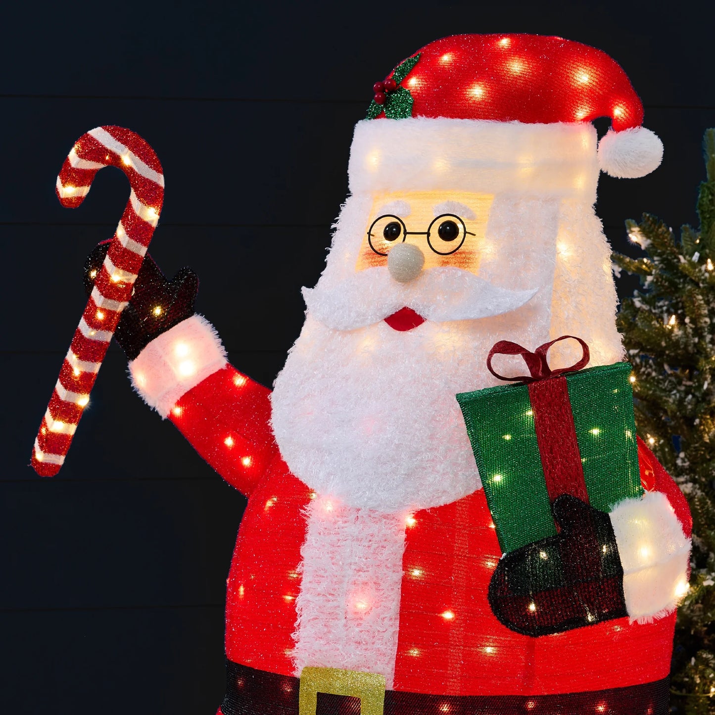 Best Choice Products 5ft Lighted Pop-Up Santa Claus, Outdoor Christmas Holiday Decoration w/250 LED Lights, Hat, Gift