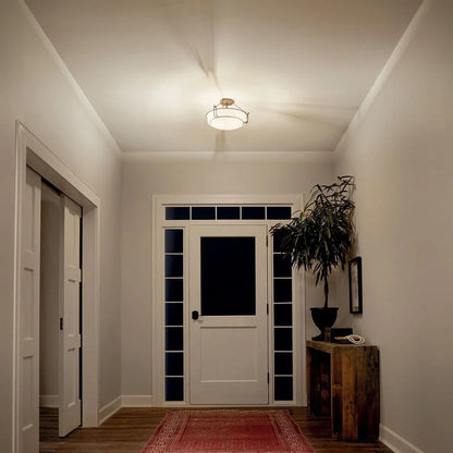 44085NI-Kichler Lighting-Alkire - 3 light Semi-Flush Mount - with Transitional inspirations - 9.25 inches tall by 16.5 inches wide-Brushed Nickel