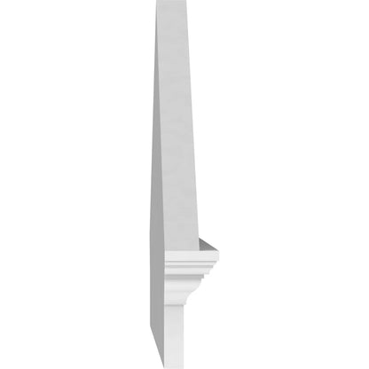 Ekena Millwork 52"W x 19-7/8"H x 2-3/4"P (Pitch 6/12) Peaked Cap Sunburst Architectural Grade PVC Combination Pediment