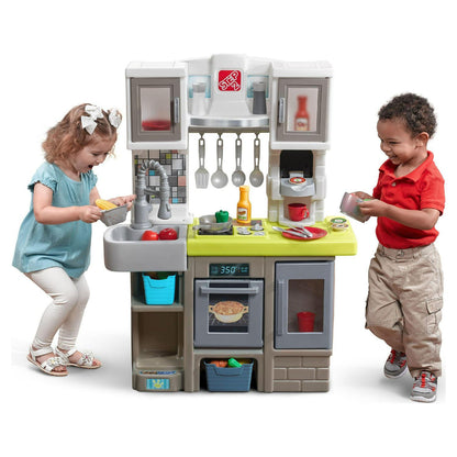 Step2 Contemporary Chef Brown and White Toddler Plastic Play Kitchen
