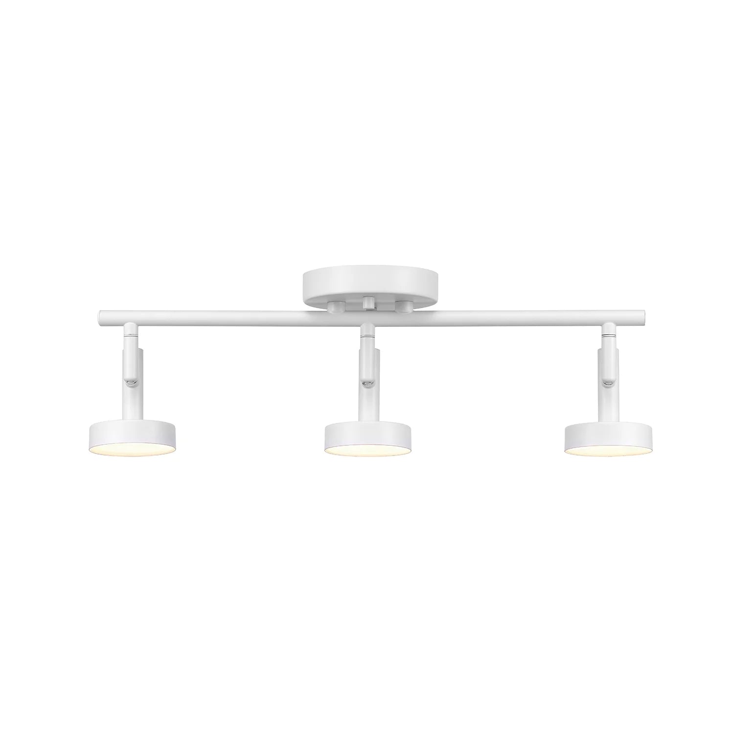 Globe Electric 19" 3-Light 22W Dimmable LED Matte White Track Lighting, Frosted Diffusers, 91004408