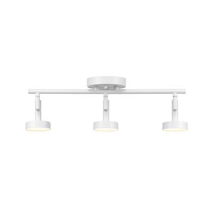 Globe Electric 19" 3-Light 22W Dimmable LED Matte White Track Lighting, Frosted Diffusers, 91004408