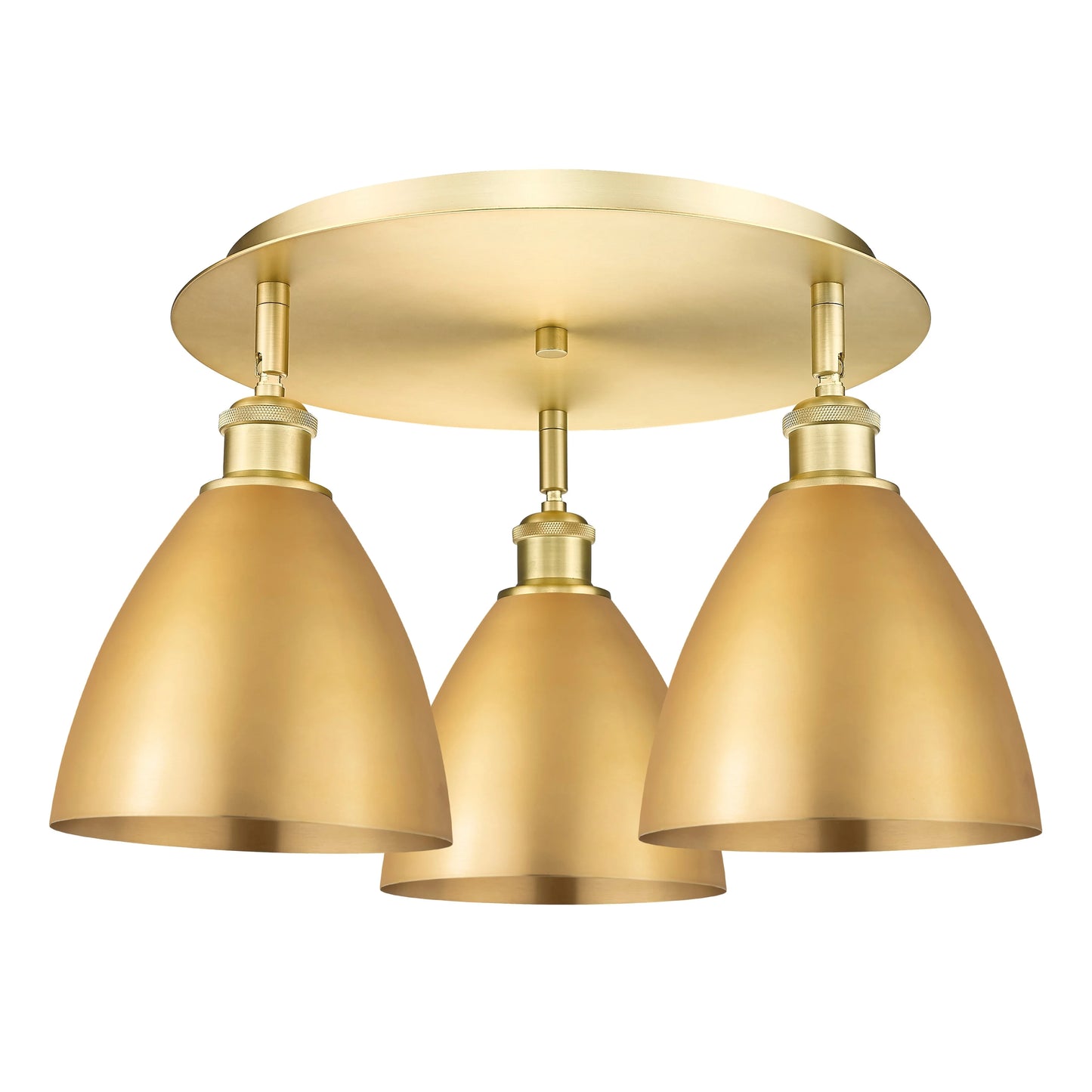 516-3C-AB-MBD-75-BL-Innovations Lighting-Ballston Dome - 3 Light Flush Mount In Industrial Style-10 Inches Tall and 19.25 Inches Wide-Antique Brass